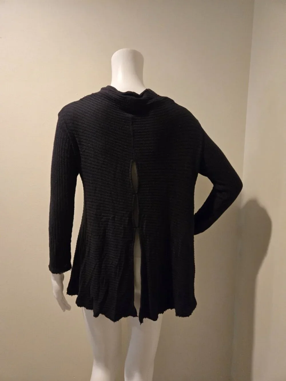 Free People Love Split Tunic Oversize Pullover Sweater Black XS